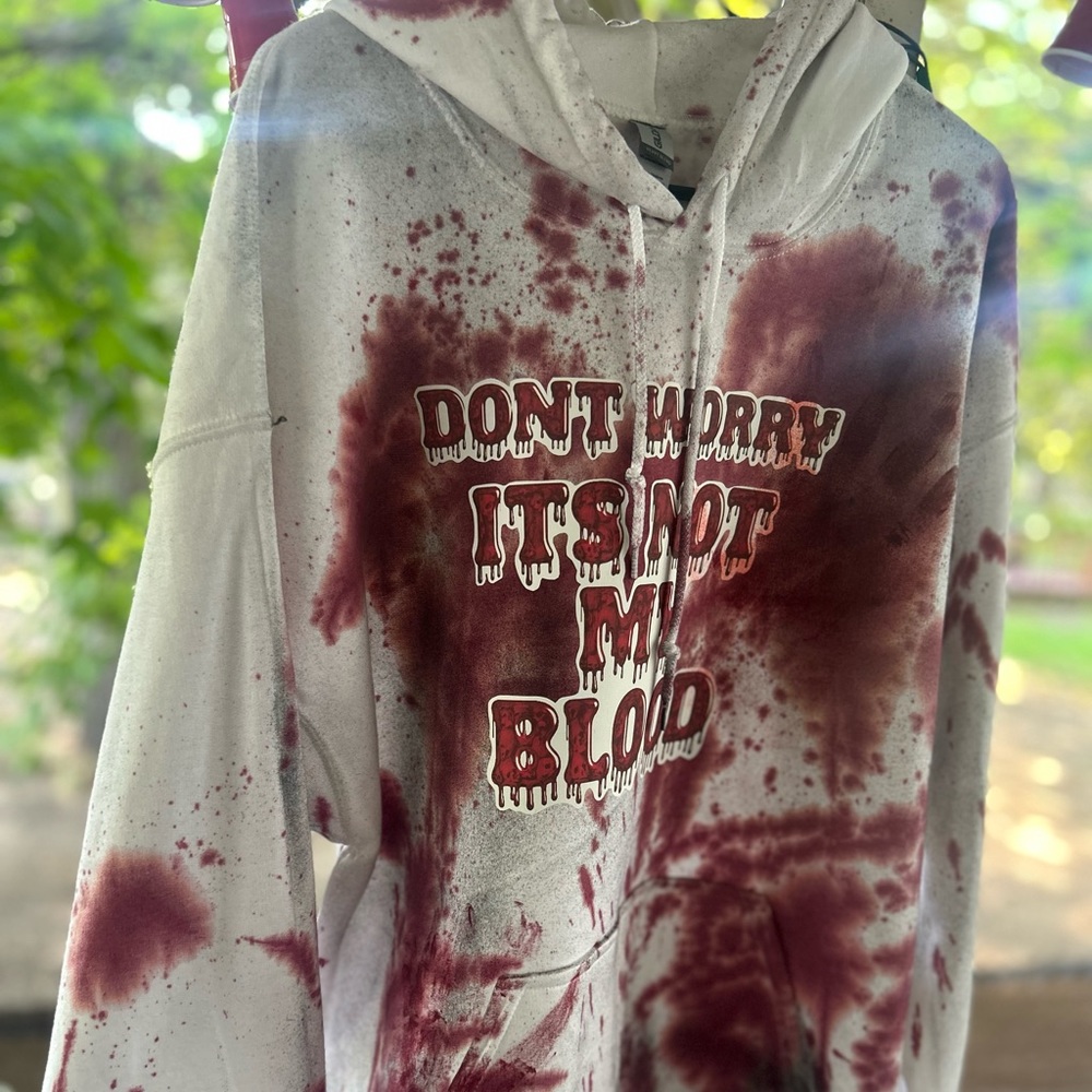 “Bloody” hoodie - Custom made to order - many sizes!!